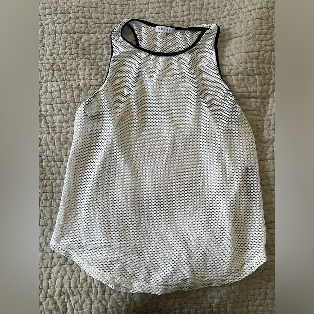 Koral White Mesh Tank Sz M